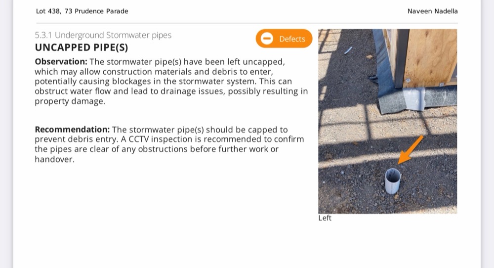 Recorded on a Point Cook inspection, Point Cook